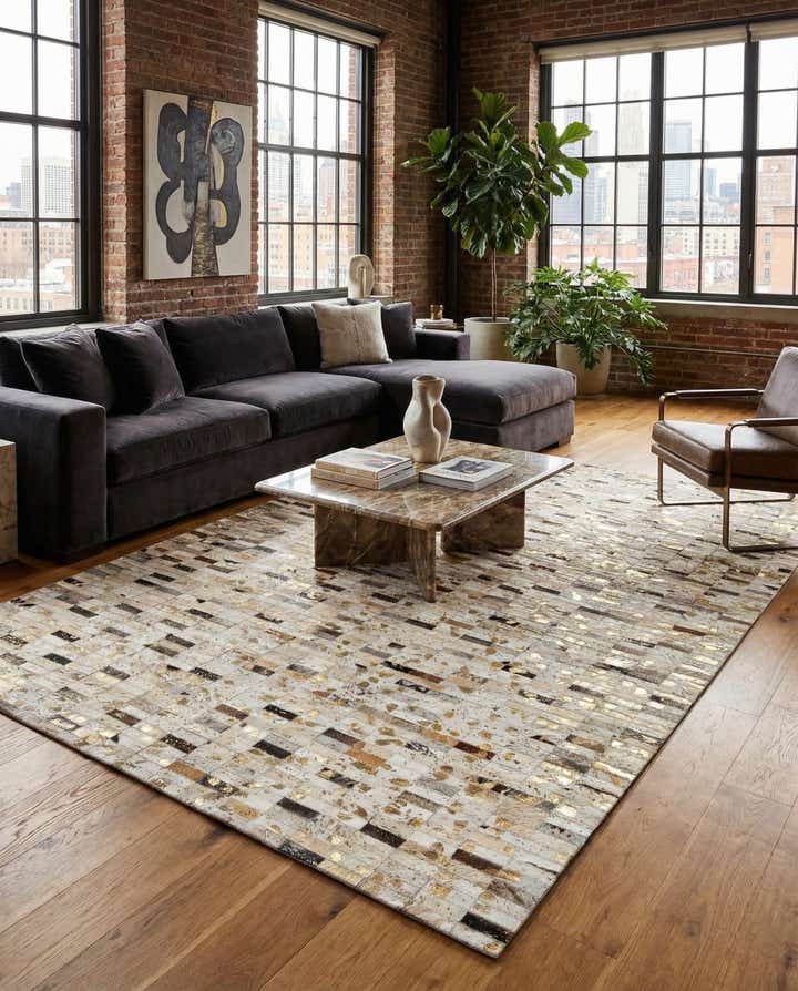5' 2 x 7' 10 Cowhide Stocks Rug