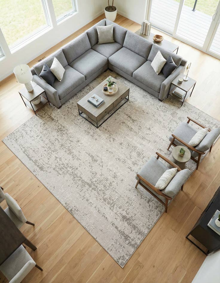 Detail image of 13' x 13' Washable Modern Indoor / Outdoor Square Rug