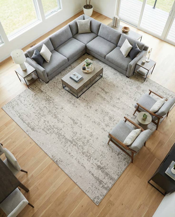 Detail image of 13' x 13' Easy-Clean Modern Indoor / Outdoor Square Rug