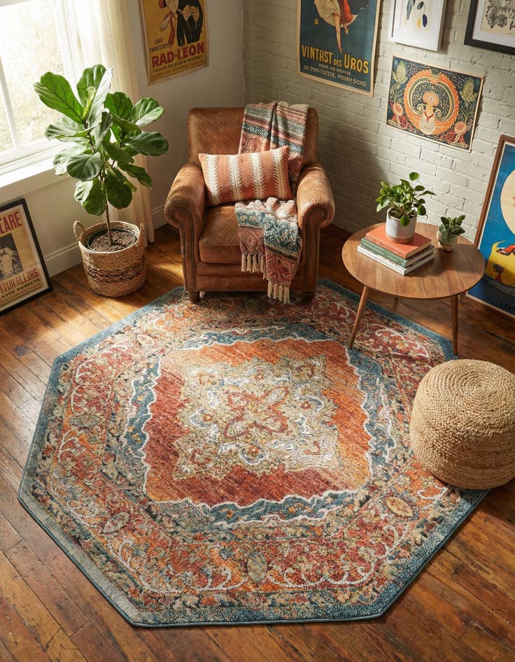 Detail image of 5' x 5' Isabella Octagon Rug