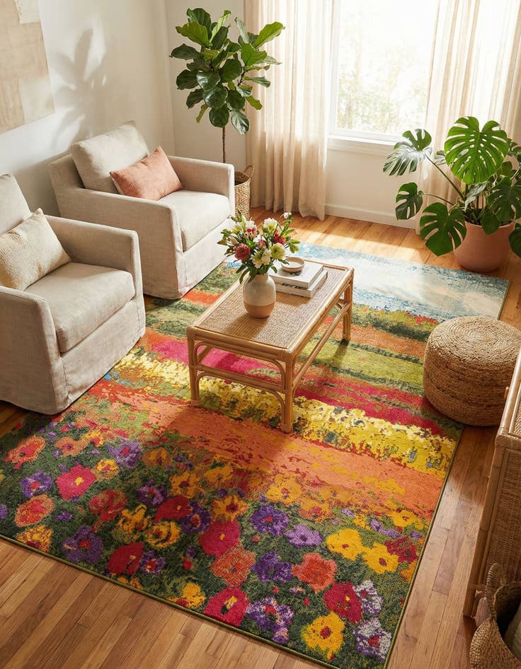 Detail image of 8' x 11' Washable Hyacinth Rug