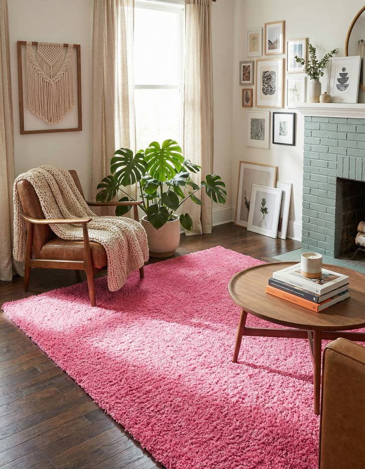 Detail image of 6' x 9' Solid Shag Rug