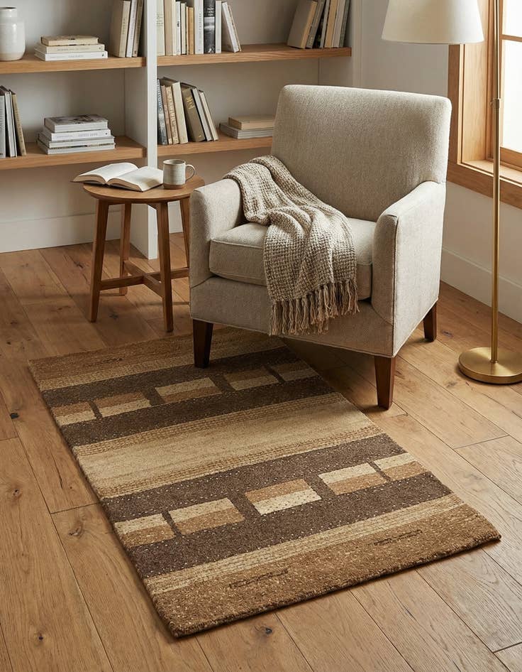 Detail image of 2' 7 x 4' 4 Hand Knotted Kashkuli Gabbeh Wool Rug