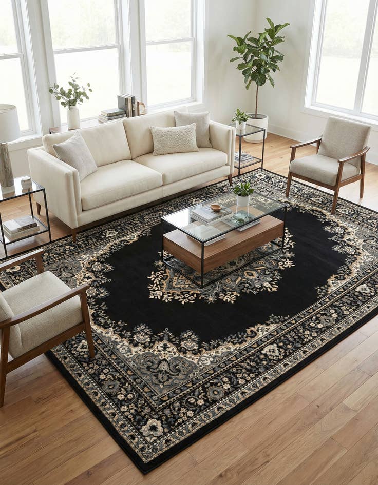 Detail image of 6' x 9' Mashad Design Rug