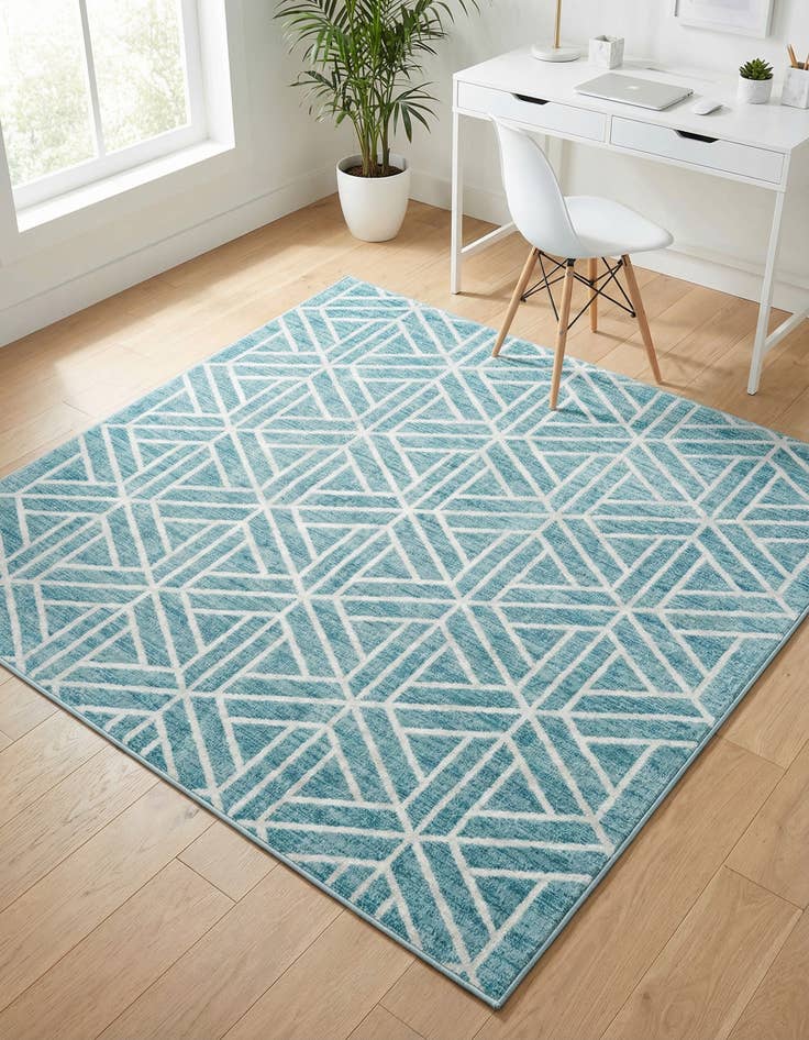 Detail image of 7' x 7' Lattice Trellis Square Rug