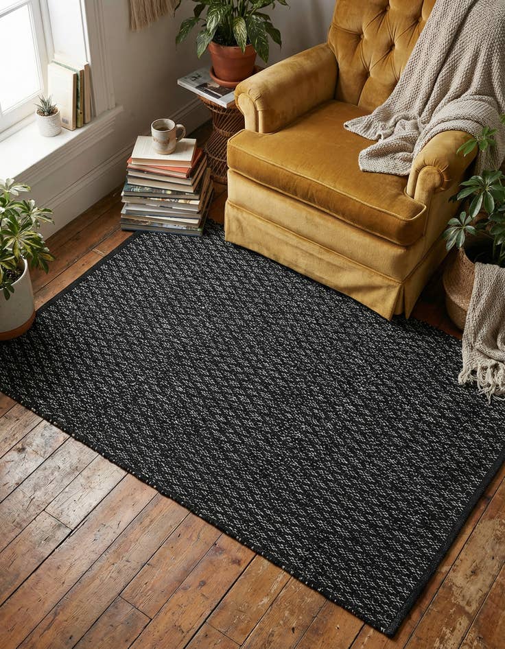 Detail image of 3' 3 x 5' 3  Hand Woven Lattice Wool Rug