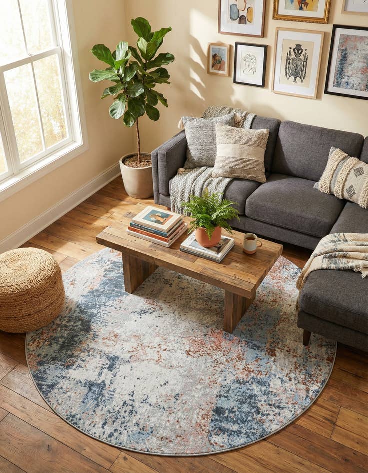 Detail image of 5' 3 x 5' 3 Kamala Washable Round Rug