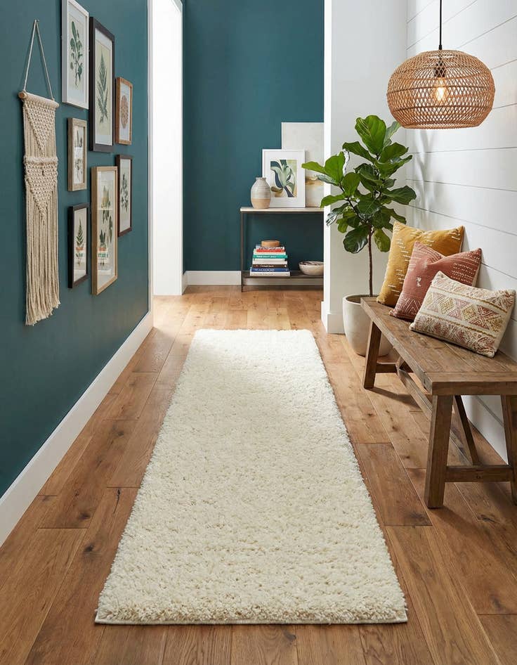 Detail image of 2' x 8' Solid Shag Runner Rug