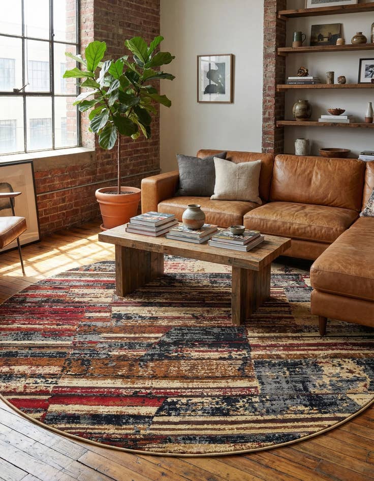 Detail image of 7' 10 x 7' 10 Saturn Round Rug