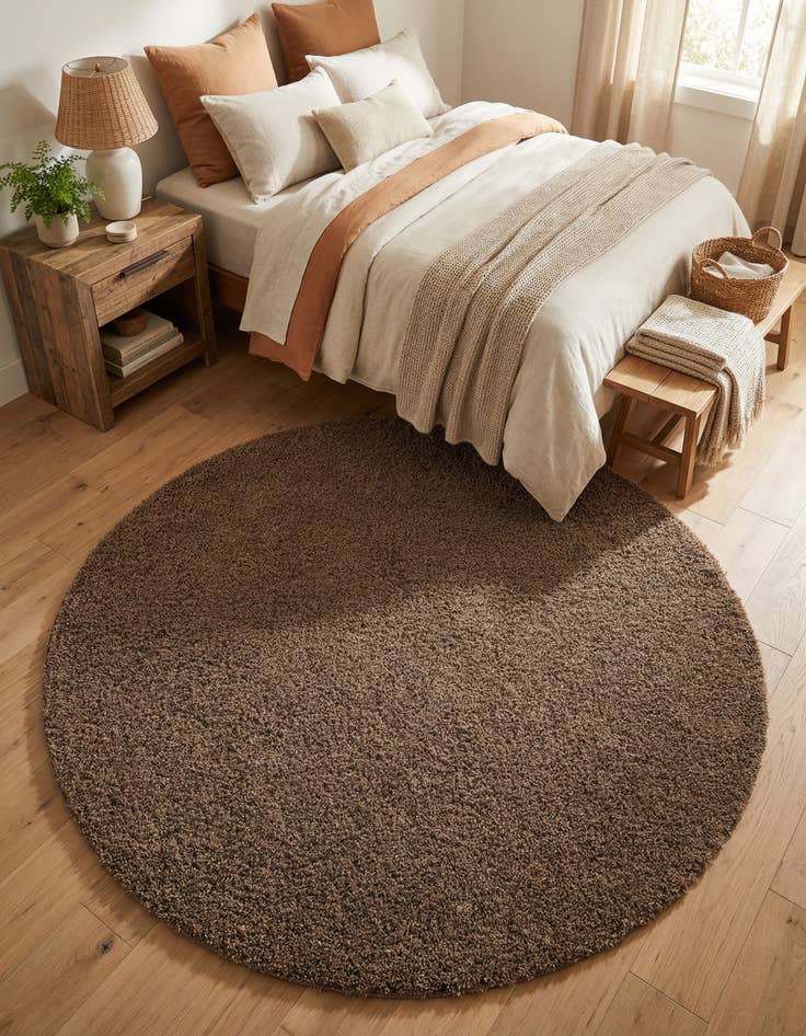 Detail image of 7' 10 x 7' 10 Solid Shag Round Rug