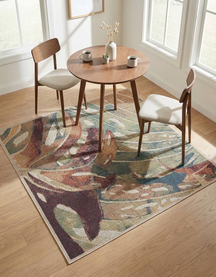 Detail image of 5' 3 x 5' 3 Washable Baja Indoor / Outdoor Square Rug