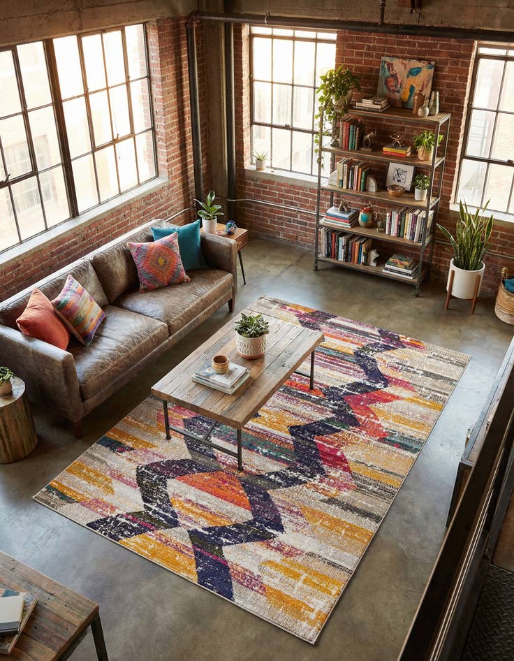 Detail image of 5' 3 x 8' Washable Vivid Rug