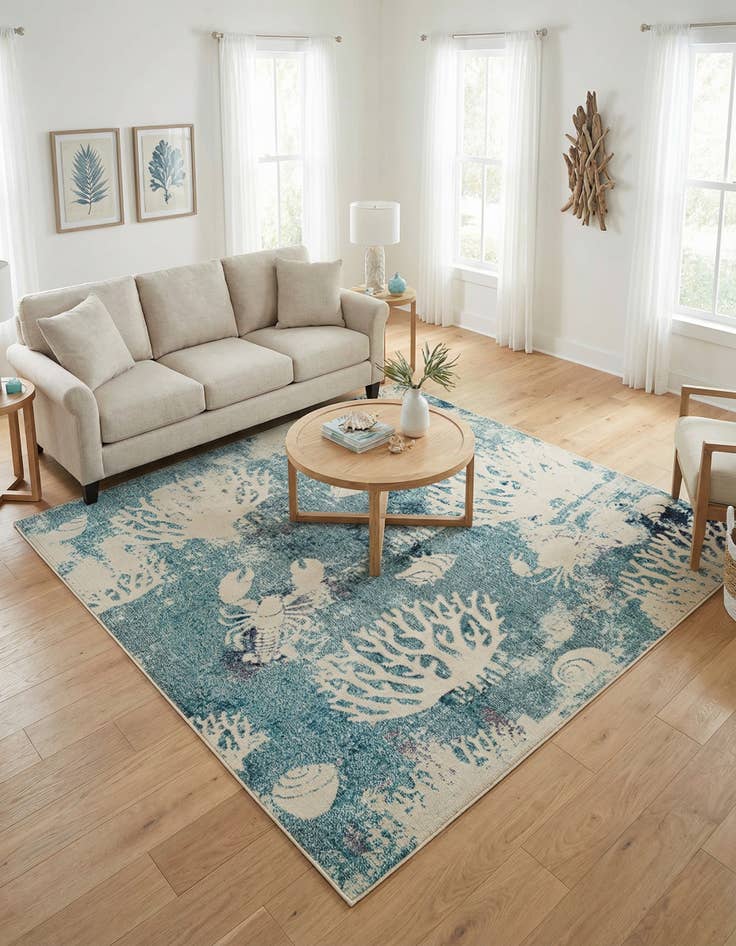 Detail image of 7' 10 x 7' 10 Washable Amalfi Square Rug