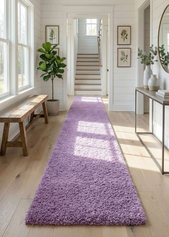 2' 7 x 16' 5 Solid Shag Runner Rug