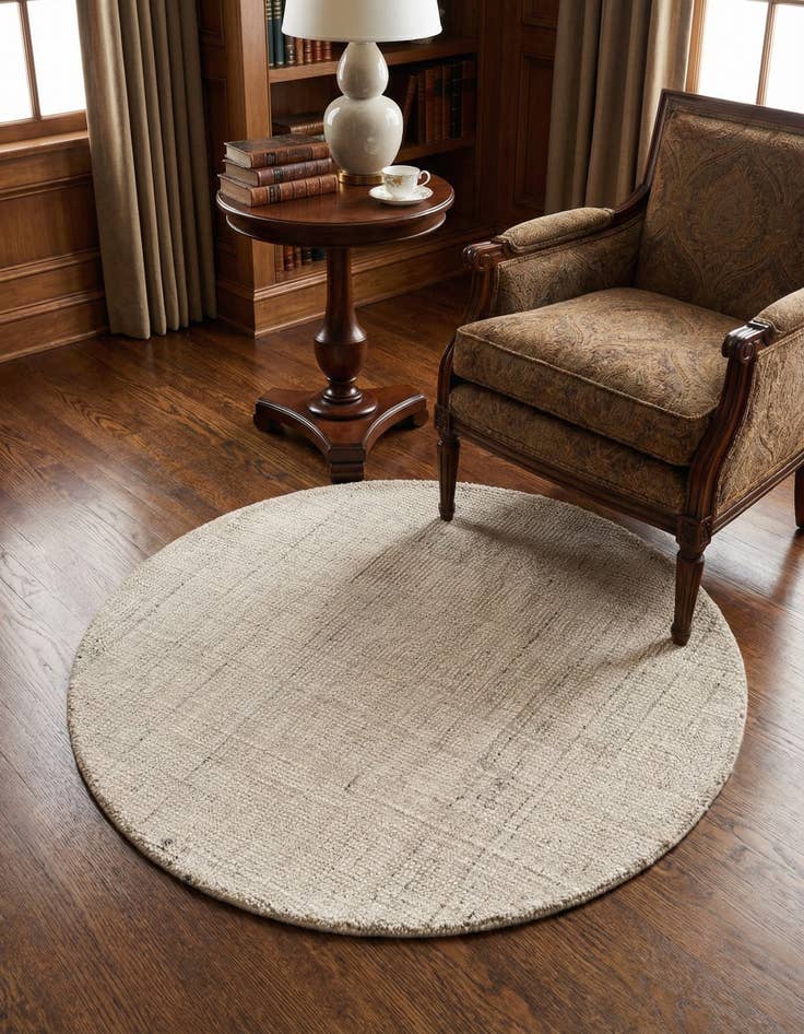 Detail image of 3' 1 x 3' 1  Hand Woven Jill Zarin English Manor Farmhouse Wool Round Rug