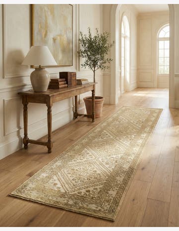 2' 6 x 10' 3 Hand Knotted Oushak Wool Runner Rug