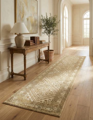 2' 6 x 10' 3 Hand Knotted Oushak Wool Runner Rug