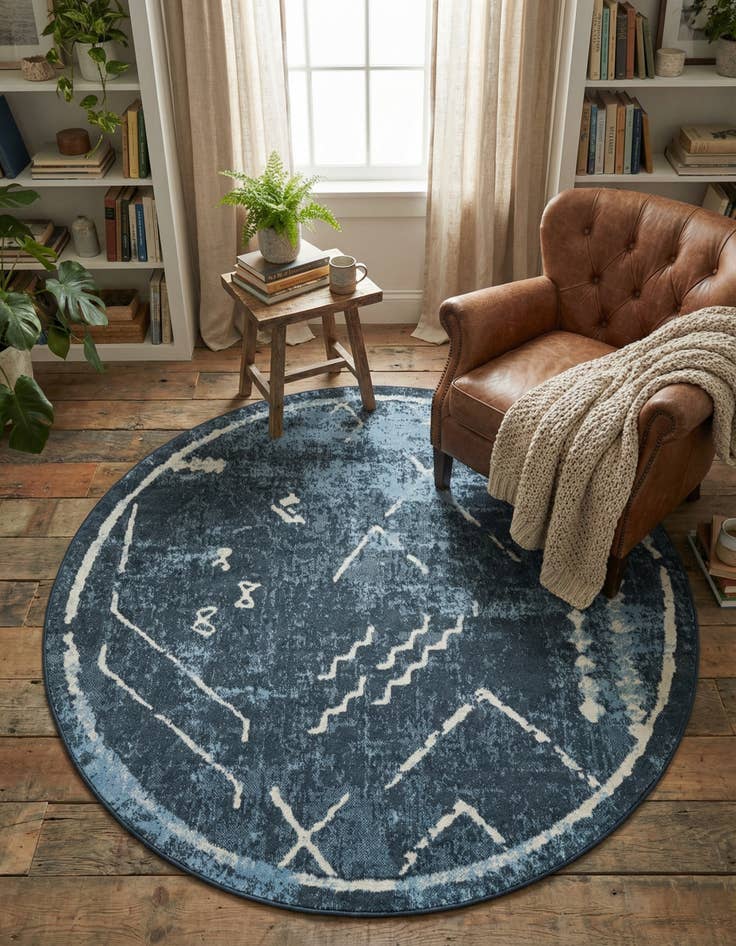 Detail image of 5' 3 x 5' 3 Kamala Washable Round Rug