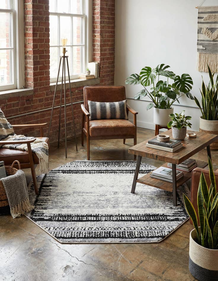 Detail image of 5' 3 x 5' 3 Tagine Octagon Rug