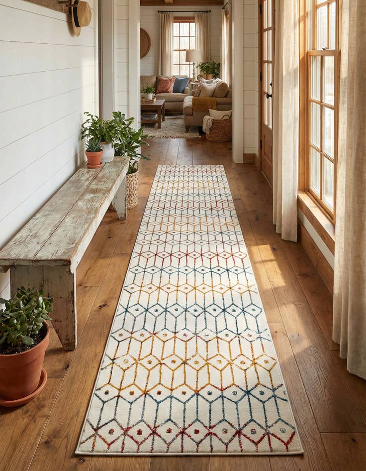 Detail image of 3' x 19' 8 Lattice Trellis Runner Rug