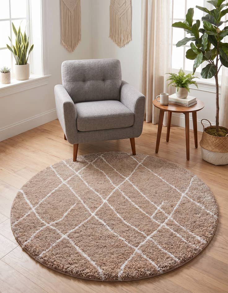 Detail image of 6' x 6' Soft Touch Shag Round Rug