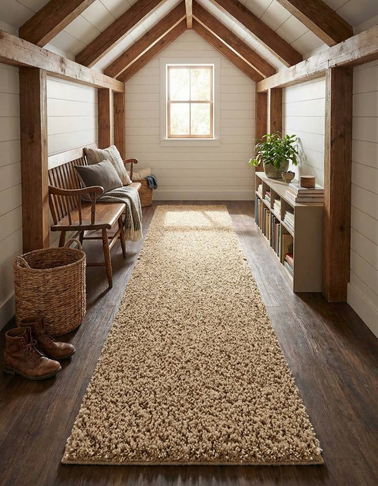 Detail image of 2' 7 x 13' Soft Solid Shag Runner Rug