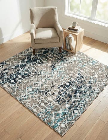 5' 3 x 5' 3 Moroccan Trellis Square Rug