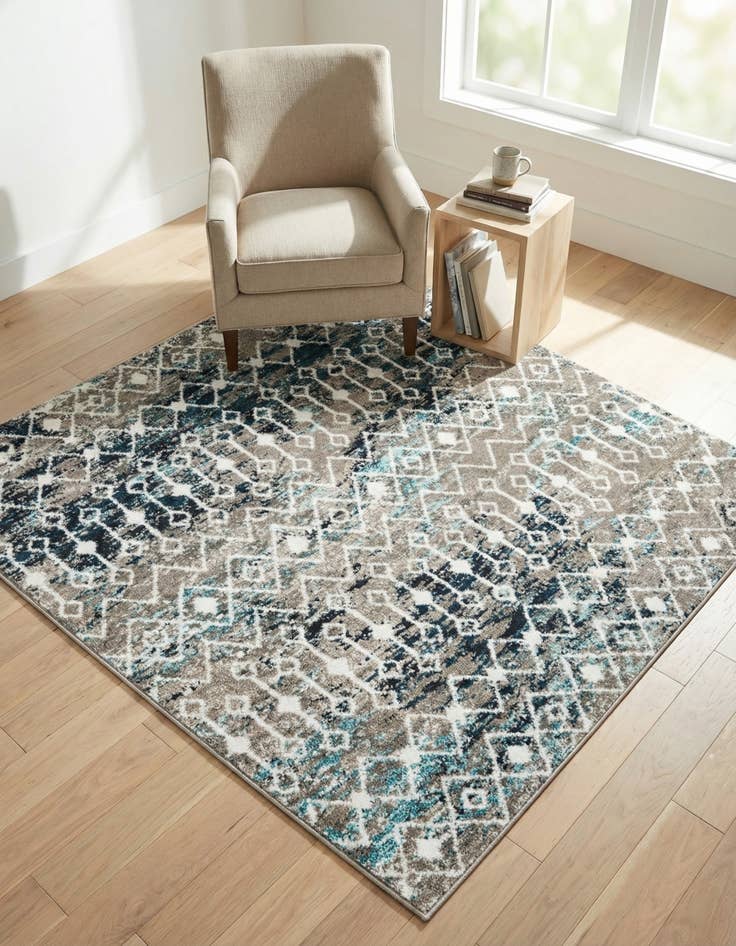 Detail image of 5' 3 x 5' 3 Moroccan Trellis Square Rug