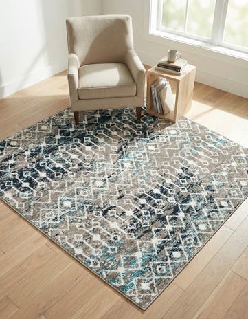 5' 3 x 5' 3 Moroccan Trellis Square Rug