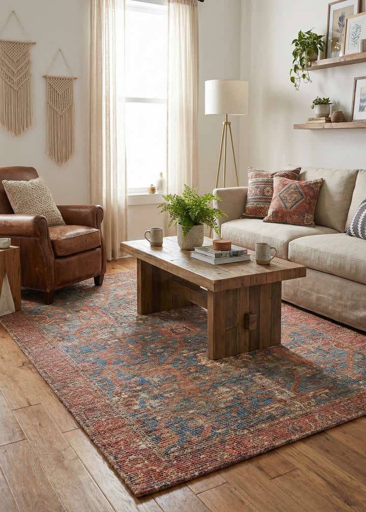 6' 1 x 9' Chenille Jute Rug