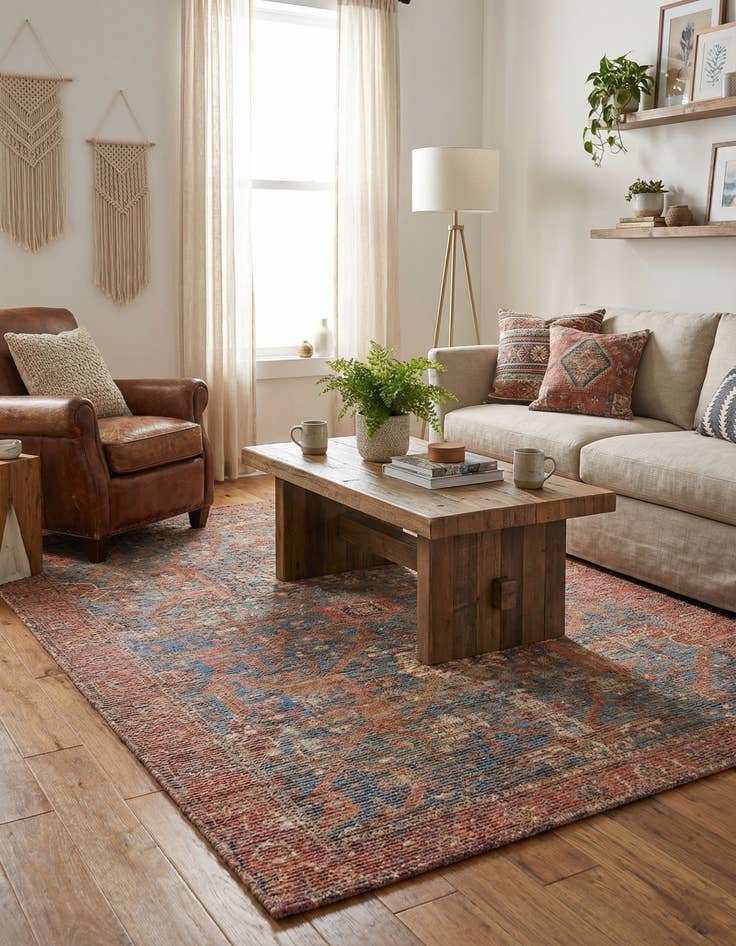 Detail image of 6' 1 x 9' Chenille Jute Rug