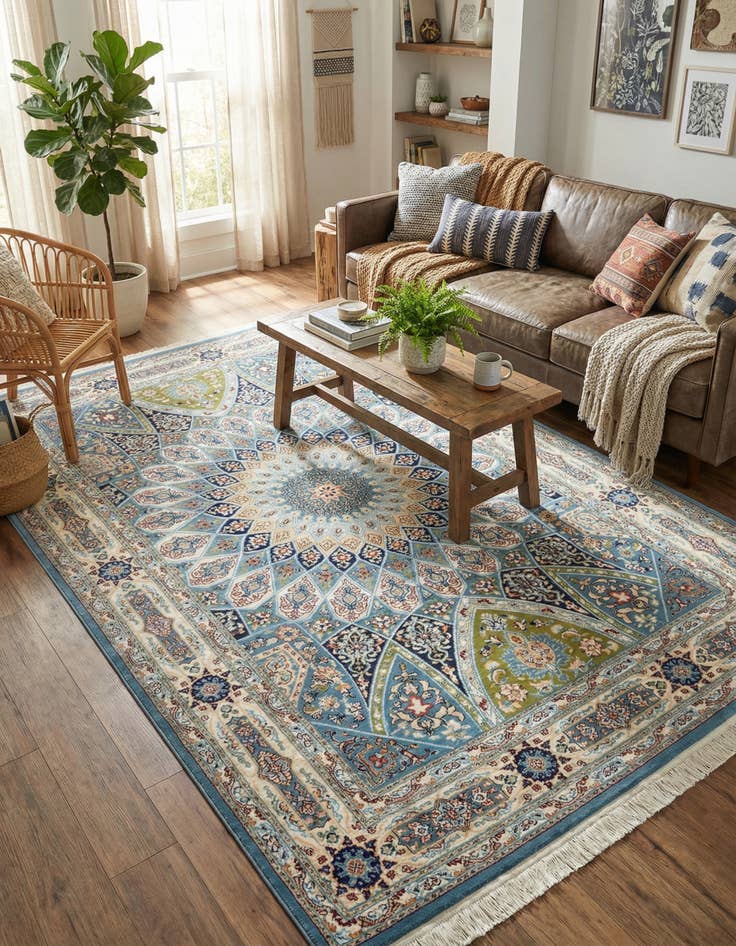 Detail image of 5' 3 x 8' Nain Design Rug