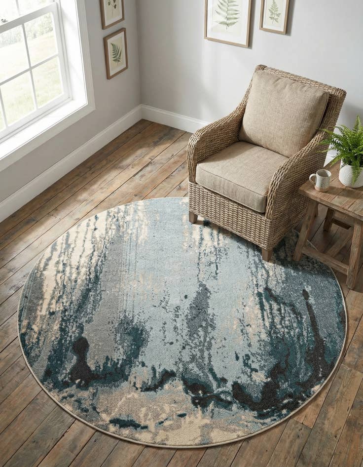 Detail image of 6' x 6' Washable Hyacinth Round Rug