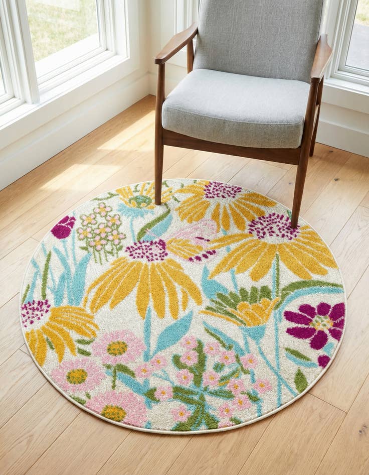 Detail image of 3' 3 x 3' 3 Bloom Round Rug