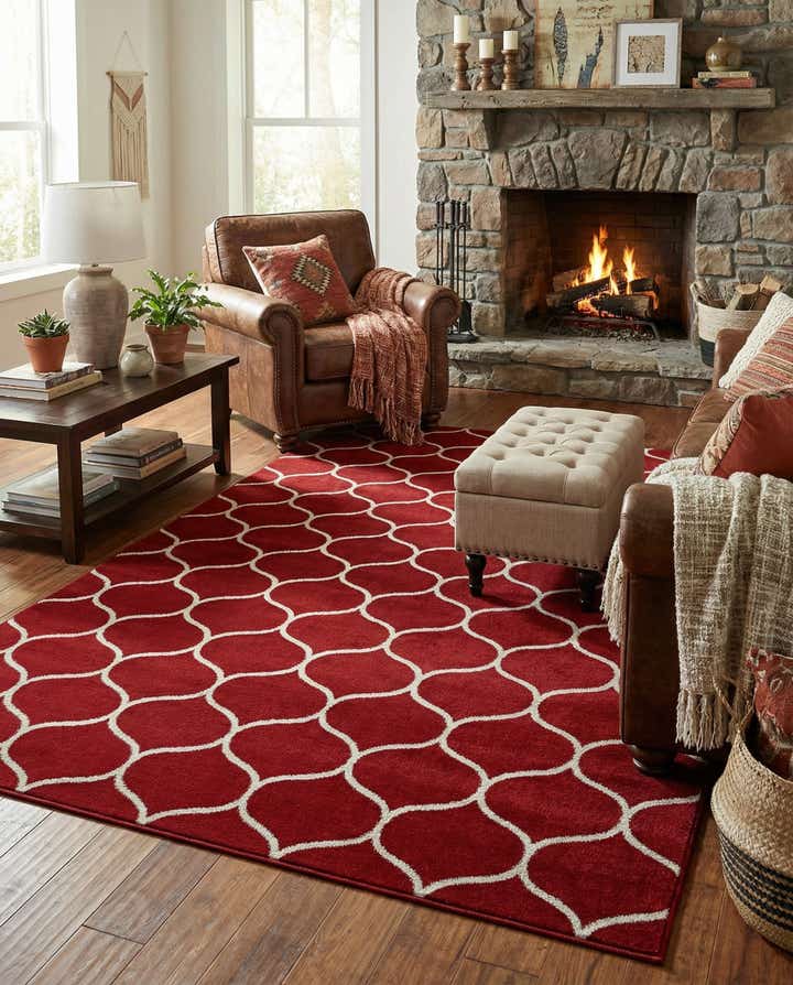 7' 10 x 11' Lattice Frieze Rug