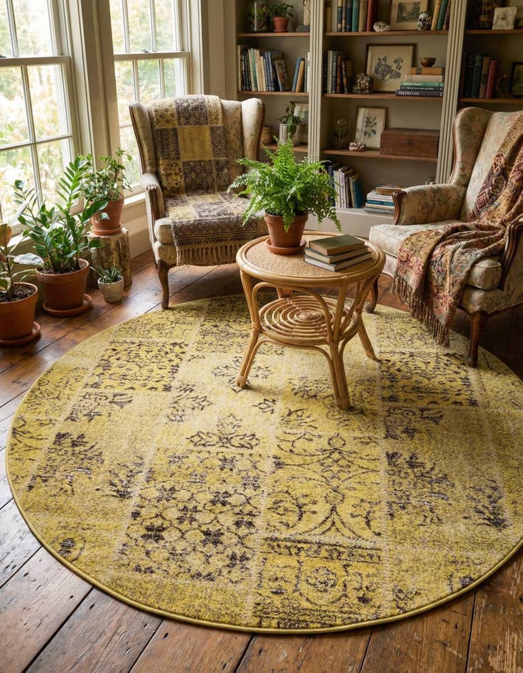 Detail image of 6' x 6' Patchwork Round Rug