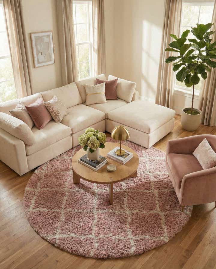 10' x 10' Lattice Shag Round Rug