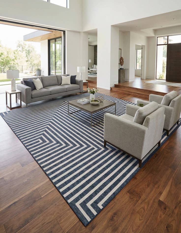 Detail image of 13' x 13'  Washable Modern Indoor / Outdoor Square Rug