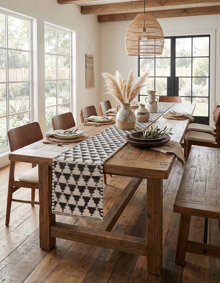 Detail image of 1' 2 x 8'  Hand Woven Chindi Jute Table Runner Rug