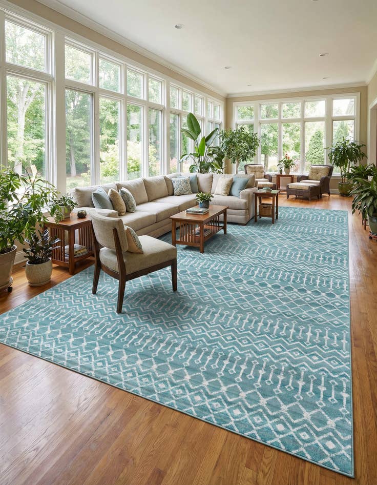 Detail image of 10' 8 x 16' 5 Kasbah Trellis Rug