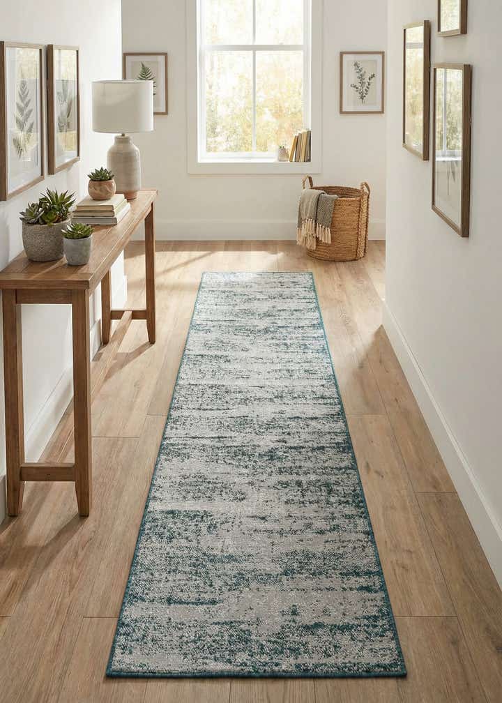 2' 7 x 12' Easy-Clean Modern Indoor / Outdoor Runner Rug