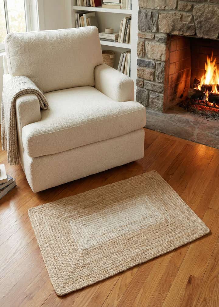 2' x 3' 1 Handmade Hand Braided Wool Rug