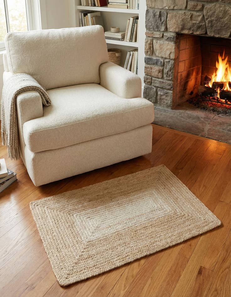 Detail image of 2' x 3' 1 Handmade Hand Braided Wool Rug