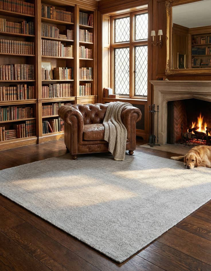 Detail image of 6' 1 x 6' 1 Hand Woven Jill Zarin English Manor Wool Square Rug