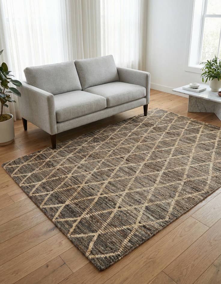 Detail image of 4' 9 x 6' 8 Hand Knotted Moroccan Wool Rug