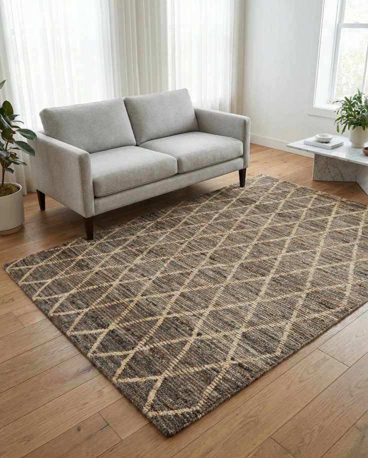 Detail image of 4' 9 x 6' 8 Hand Knotted Moroccan Wool Rug