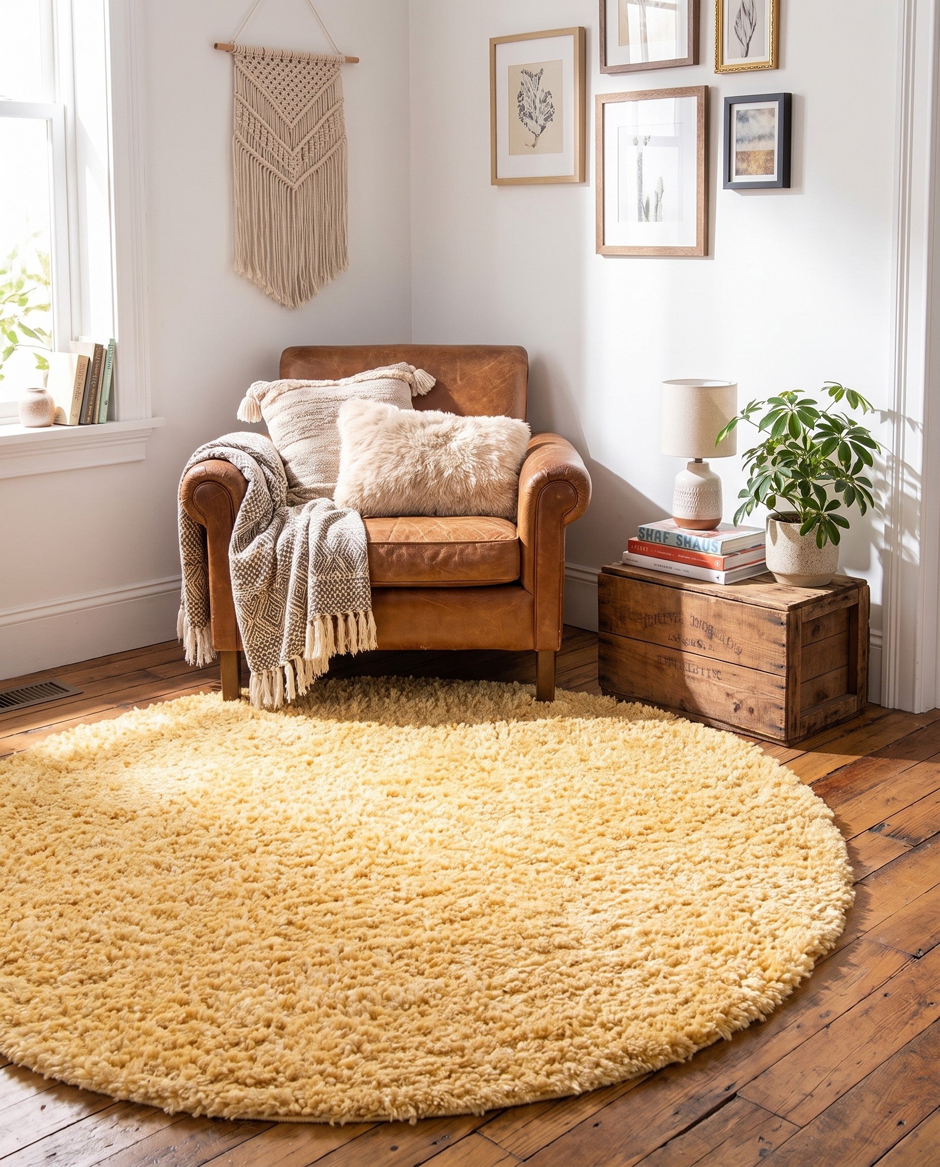 4' x 4' Zermatt Shag Round Rug