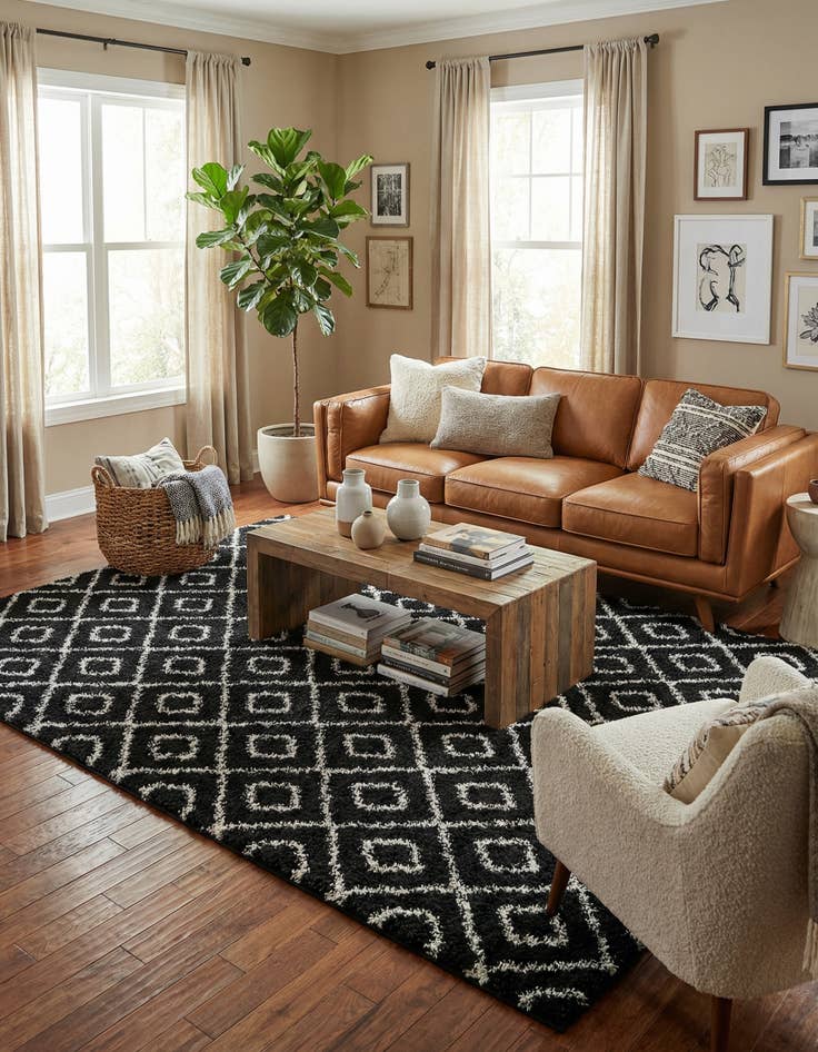 Detail image of 10' x 13' Trellis Shag Rug