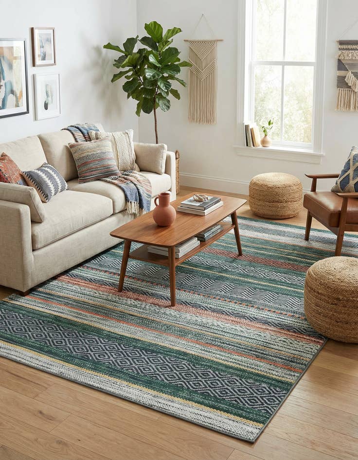 Detail image of 7' 10 x 10'  Washable Yara Rug