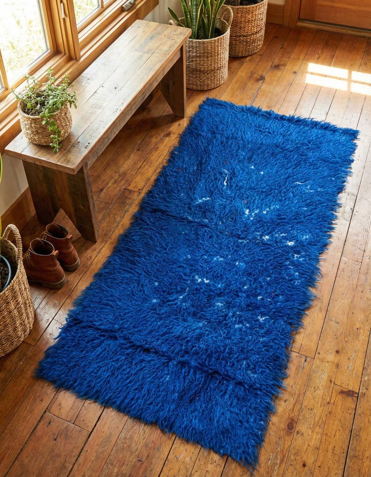 Detail image of 2' 4 x 4' 5 Hand Knotted Moroccan Wool Rug